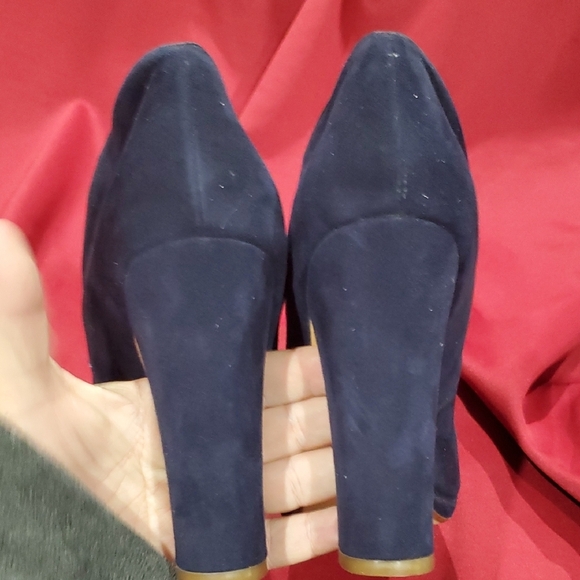 Cole Haan Blue Suede Heeled Boots with Lace-Up Detail - Picture 11 of 11